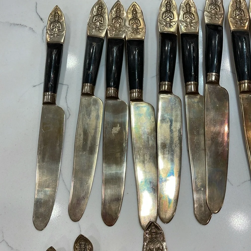 Vintage PCL SIAM Brass Wood BUDDHA 71 pieces